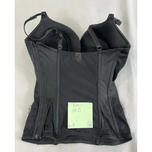 Victoria's Secret Women's Black Lace Push Up Corset Top Bra  34D Sexy - Picture 11 of 11